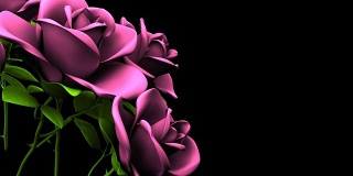 黑色文字空间上的粉色玫瑰花束