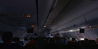 视频的飞机客舱在4K