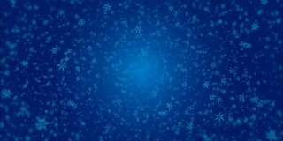 雪花下落的动画。圣诞节视频背景