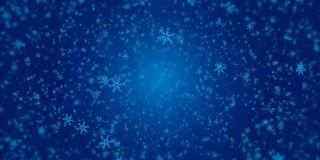 雪花下落的动画。圣诞节视频背景