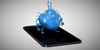 有趣的细菌和手机- 3D动画