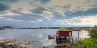 挪威，挪威罗浮敦群岛的日落风景