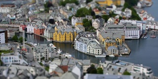 挪威奥勒松市的阿克拉倾斜镜头