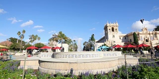 圣迭戈巴尔博亚公园的4K喷泉视频