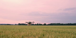 DS无人机携带包裹飞过田野