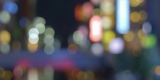 日本大阪道顿堀灯光模糊的背景
