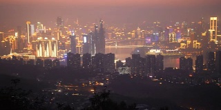 重庆城市全景夜景实时拍摄