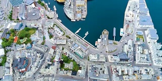 挪威奥勒松市航拍画面