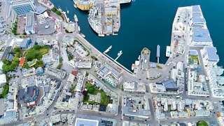 挪威奥勒松市航拍画面视频素材模板下载
