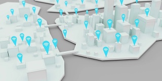 3D模型城市上出现了Wifi无线网络图标