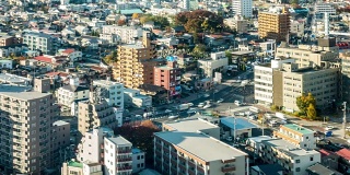 延时:日本东北部郡山福岛的鸟瞰图