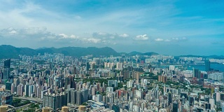 香港时光大厦-九龙住宅及金融大厦。香港都市城市的城市景观。