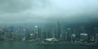 香港天际线-时光流逝-香港会议展览中心及维多利亚港