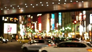 柔焦-六本木交叉口市区夜景视频素材模板下载