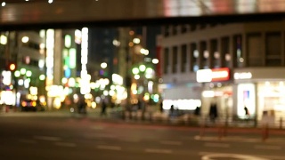 柔焦-六本木交叉口市区夜景视频素材模板下载