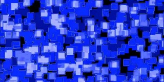 抽象的背景蓝色方块，混沌对角线移动和相互交叉，合并和分离成新的几何形状。