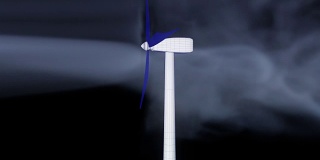 风力涡轮机周围气流的三维动画(模拟)
