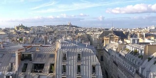 巴黎圣心大教堂的4k慢镜头鸟瞰图