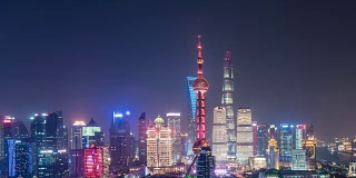 Time lapse Shanghai Skyline at Night