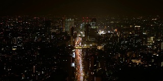 鸟瞰图-东京涩谷市夜景
