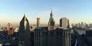 曼哈顿市中心的高架全景，纽约市