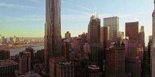 纽约市曼哈顿市中心的高架全景