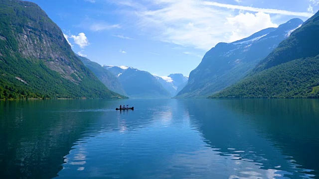 美丽的大自然挪威洛瓦内特湖。