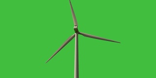 旋转风力发电机与绿屏背景
