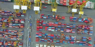集装箱货船，进出口货物，企业物流为供应链运输理念