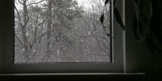 窗外的雪中间