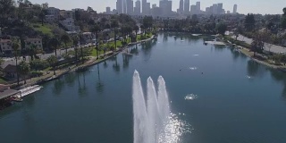 棕榈树回声公园湖洛杉矶航空