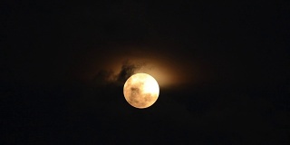 超级满月和烟云与蝙蝠扔在夜晚的月亮屏幕