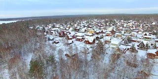 空中测量。冬天。西伯利亚度假村