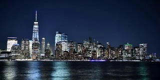 《曼哈顿之夜的时间流逝》纽约市，美利坚合众国。