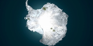 全球变冷-绿色南极洲冻结，4K动画。
