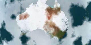 全球变冷-澳大利亚冻结，4K动画。