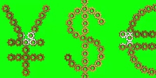 世界货币符号为4K。无缝循环，绿色画面。