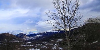 在法国比利牛斯山旅行时拍摄的雪景