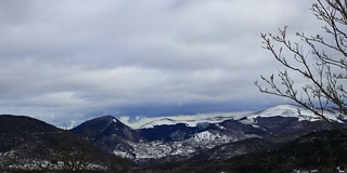 在法国比利牛斯山以时间流逝拍摄的雪景