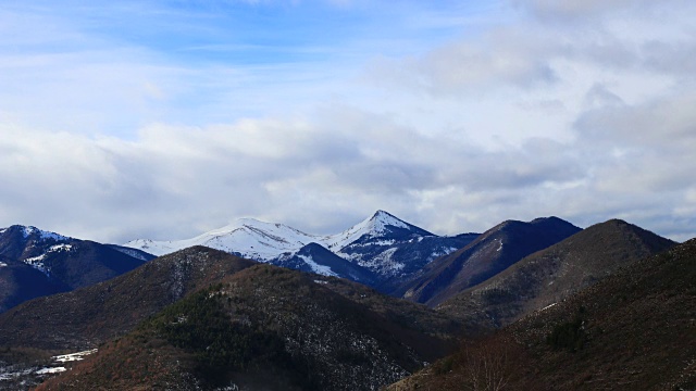 在法国比利牛斯山用时间流逝拍摄的雪山