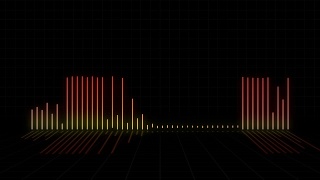 Techno未来黄色音频仪表条背景播放音乐与歌词的空间- 30秒视频素材模板下载