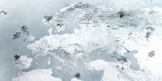 全球降温-欧洲冻结，4K动画。