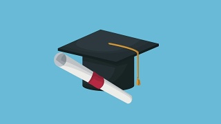 毕业帽和文凭高清动画视频素材模板下载