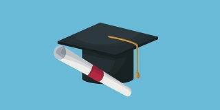 毕业帽和文凭高清动画