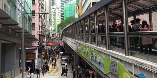 香港中环自动扶梯城市生活行人通勤