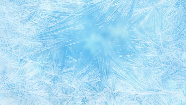圣诞的框架真正的水晶雪花雪花般的背景上的蓝色渐变颜色，冰冻效果，冬季节日事件
