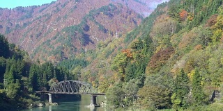 摇摄:日本福岛三岛，黑桥视点与红叶景观