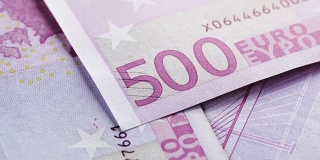 500欧元的纸币作为背景