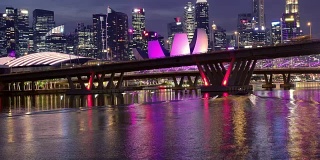新加坡的Benjamin Sheares大桥和摩天大楼