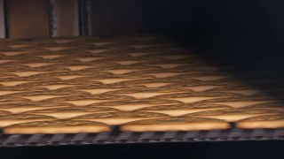 饼干是在烤箱里烤的。特写镜头视频素材模板下载